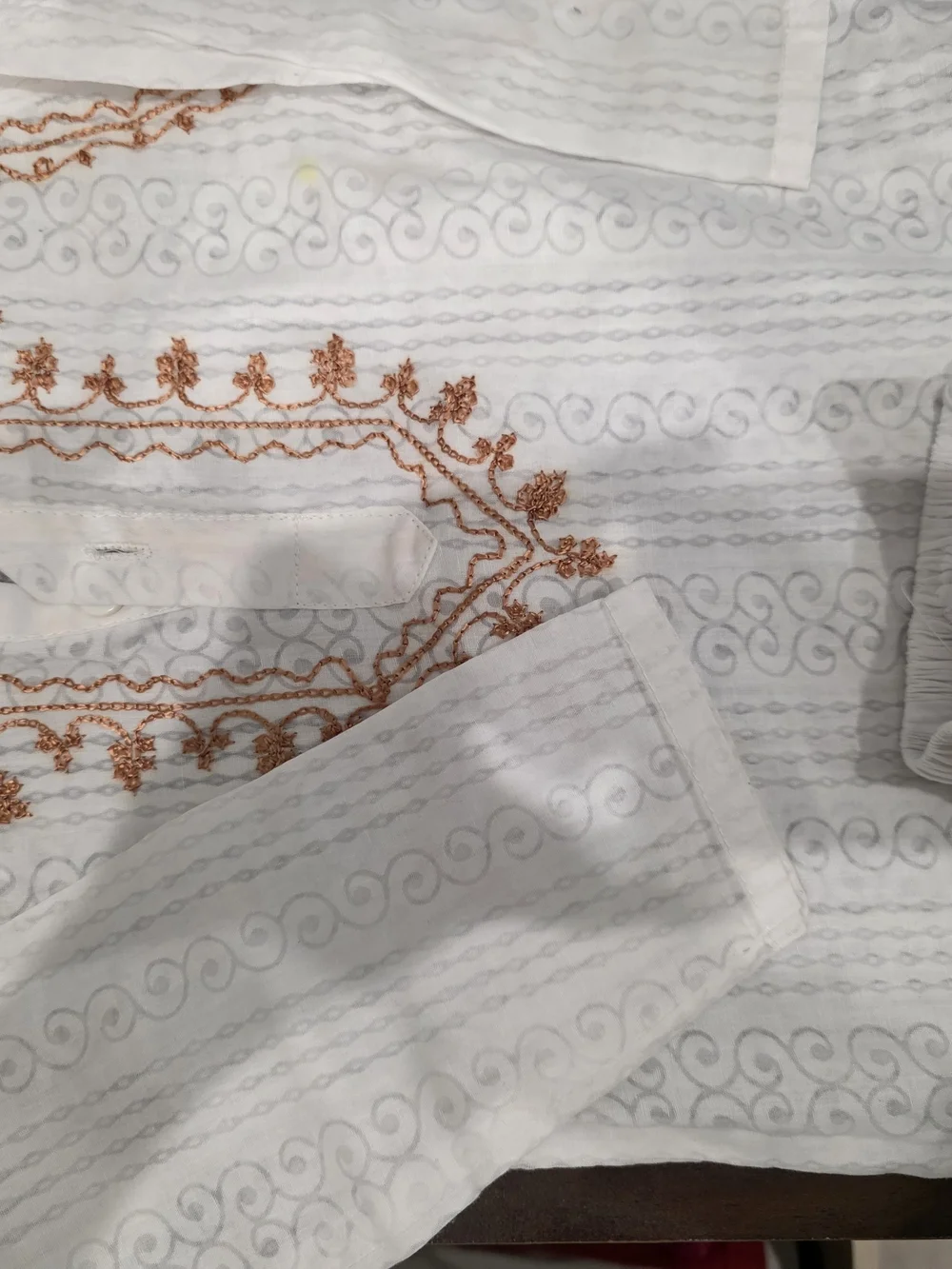 White Embroidered Kids Kurta Pajama